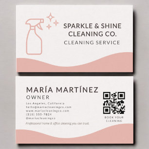 Tarjeta De Visita Servicio de limpieza de casa y criada minimalista 
