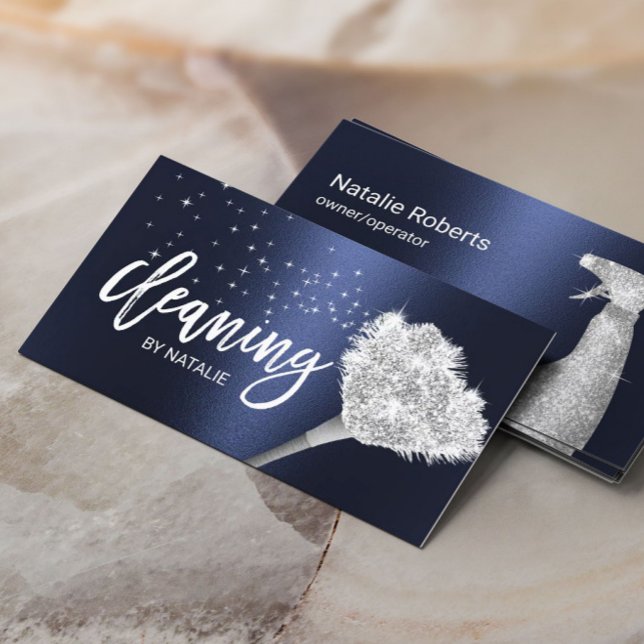 Tarjeta De Visita Servicio de limpieza de casas - Azul de la Marina  (Subido por el creador)