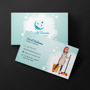 Tarjeta De Visita Servicio de limpieza de casas brillantes y ama de