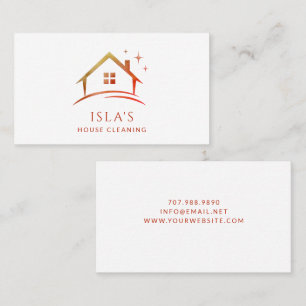 Tarjeta De Visita Servicio de limpieza de casas con brillo