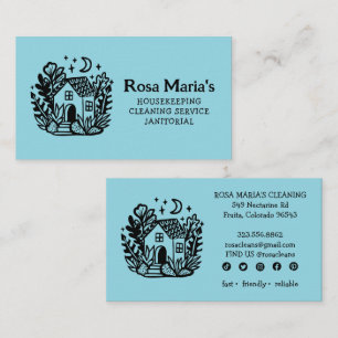 Tarjeta De Visita Servicio de Limpieza de Casas de Casas Cutas Icono