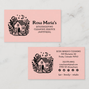 Tarjeta De Visita Servicio de Limpieza de Casas de Casas Cutas Icono