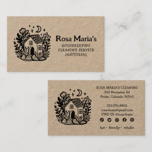 Tarjeta De Visita Servicio de Limpieza de Casas de Casas Cutas Icono
