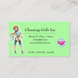 Tarjeta De Visita Servicio de limpieza de casas de Chica Personaliza