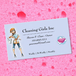 Tarjeta De Visita Servicio de limpieza de casas de Chica personaliza