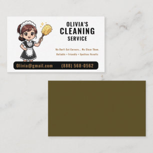 Tarjeta De Visita Servicio de limpieza de casas de doncella linda de