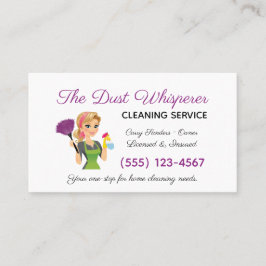 Tarjeta De Visita Servicio de limpieza de casas de doncella personal