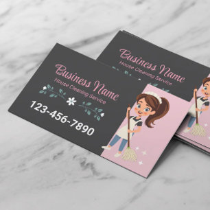 Tarjeta De Visita Servicio de limpieza de casas de doncella Personal