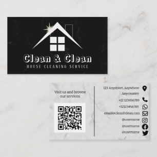 Tarjeta De Visita Servicio de limpieza de casas de mármol blancas y