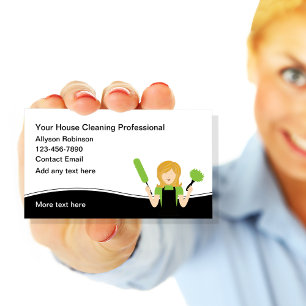 Tarjeta De Visita Servicio de limpieza de casas de moda