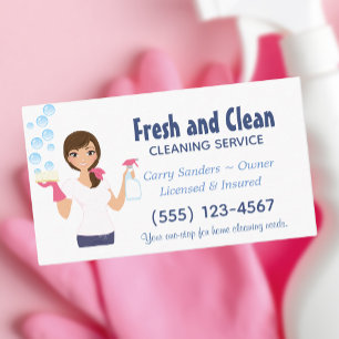 Tarjeta De Visita Servicio de limpieza de casas de personalizado
