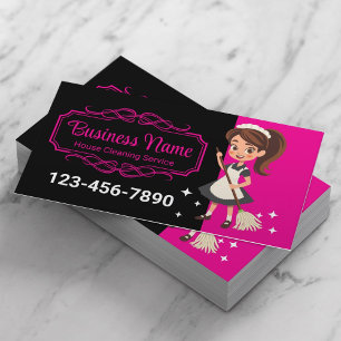 Tarjeta De Visita Servicio de limpieza de casas de personalizado Mai