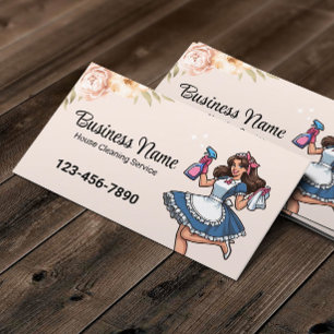 Tarjeta De Visita Servicio de limpieza de casas de personalizado Pas