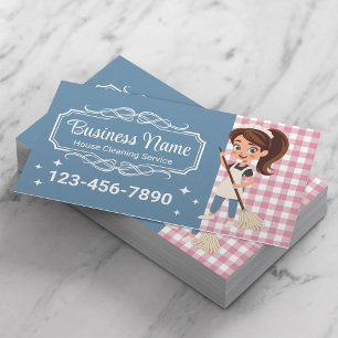 Tarjeta De Visita Servicio de limpieza de casas Dibujos animados cri