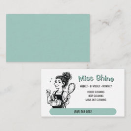 Tarjeta De Visita Servicio de limpieza de casas Doncella Vintage