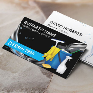 Tarjeta De Visita Servicio de limpieza de casas El agua fluye de neg