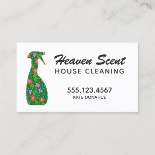 Tarjeta De Visita Servicio de limpieza de casas florales