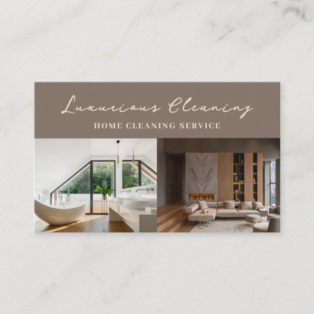 Tarjeta De Visita Servicio de limpieza de casas Limpieza Moderna (Anverso)