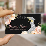 Tarjeta De Visita Servicio de limpieza de casas Maid Vintage Floral<br><div class="desc">Tarjeta de presentación Vintage Floral Black para el servicio de limpieza de casas.</div>