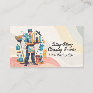 Tarjeta De Visita Servicio de limpieza de casas modernas ama de llav