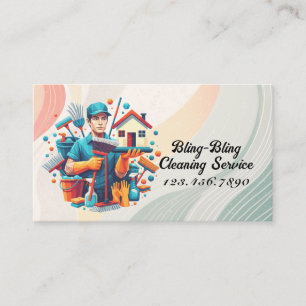 Tarjeta De Visita Servicio de limpieza de casas modernas ama de llav
