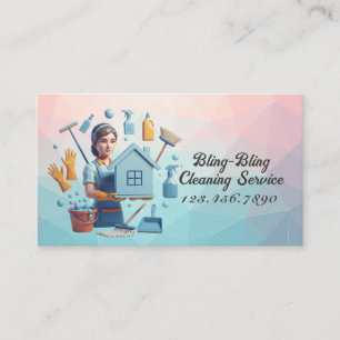 Tarjeta De Visita Servicio de limpieza de casas modernas ama de llav