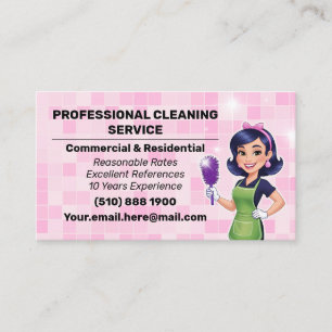 Tarjeta De Visita Servicio de Limpieza de Casas Modernas TIle Maid