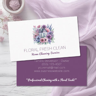 Tarjeta De Visita Servicio de limpieza de casas particulares Floral