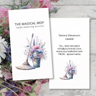Tarjeta De Visita Servicio de limpieza de casas particulares Floral