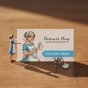Tarjeta De Visita Servicio de limpieza de casas Personalizado de lim