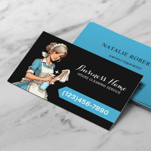 Tarjeta De Visita Servicio de limpieza de casas Personalizado de lim