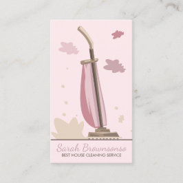 Tarjeta De Visita Servicio de limpieza de casas Pink Clean Lady