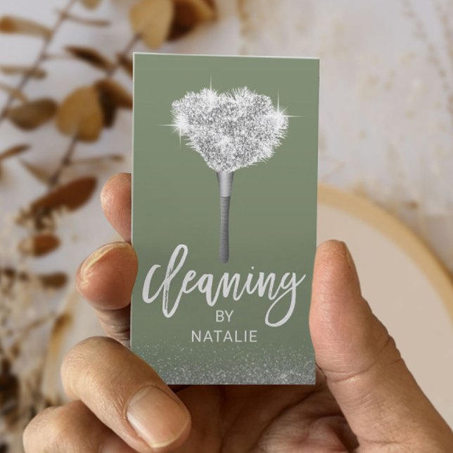 Tarjeta De Visita Servicio de limpieza de casas Sage Green Maid (Subido por el creador)