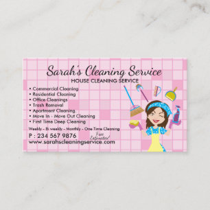 Tarjeta De Visita Servicio de limpieza de casas Square Maid Janitori