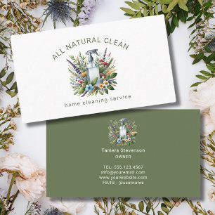 Tarjeta De Visita Servicio de limpieza de casas Todo el Floral Natur