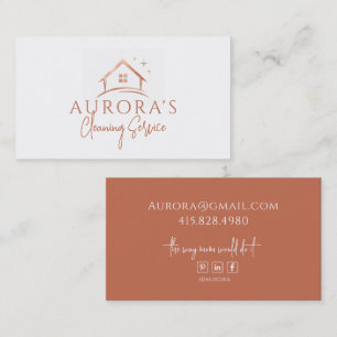Tarjeta De Visita Servicio de limpieza de casas y doncellas modernas