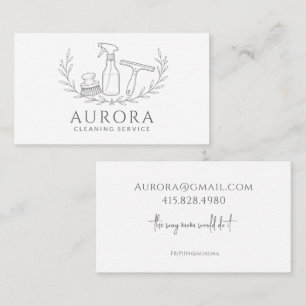 Tarjeta De Visita Servicio de limpieza de casas y doncellas modernas