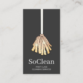 Tarjeta De Visita Servicio de limpieza de clase Maid Gold Purpurina