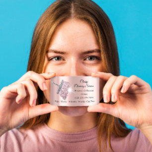 Tarjeta De Visita Servicio de limpieza de clase Maid Rosa Silver QRC