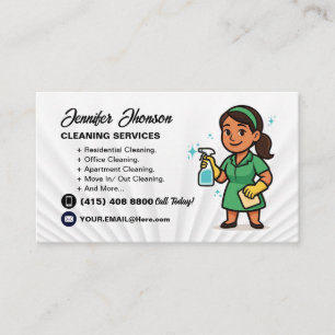 Tarjeta De Visita Servicio de limpieza de conserje ama de llaves ver