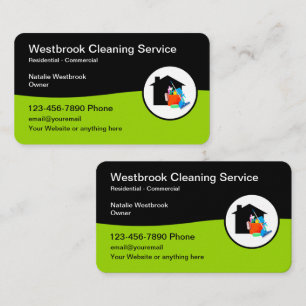 Tarjeta De Visita Servicio de limpieza de doble cara moderno