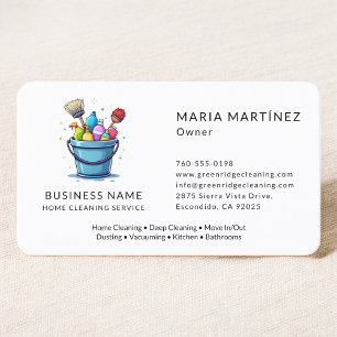 Tarjeta De Visita Servicio de limpieza de hogar Clean Maid