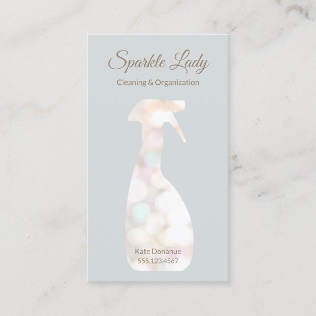 Tarjeta De Visita Servicio de limpieza de la casa Botella de aerosol (Anverso)