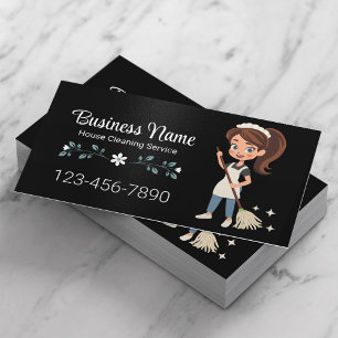 Tarjeta De Visita Servicio de limpieza de la casa de doncella de Per