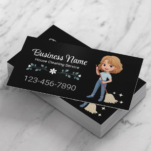 Tarjeta De Visita Servicio de limpieza de la casa Personalizado  Chi