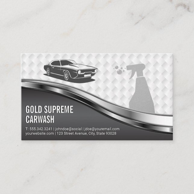 Tarjeta De Visita Servicio de limpieza de lavado de coches malla bla (Anverso)