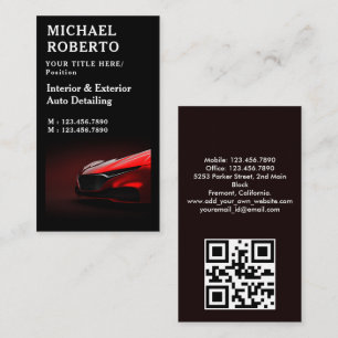 Tarjeta De Visita Servicio de limpieza de lavado de detalles del int