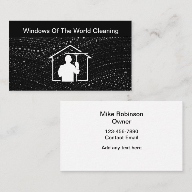 Tarjeta De Visita Servicio de limpieza de lavado de ventanas (Anverso / Reverso)