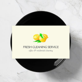 Tarjeta De Visita Servicio de Limpieza de Lemons de Acuarela