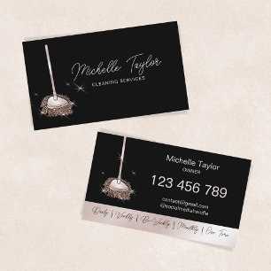 Tarjeta De Visita Servicio de limpieza de limpieza de hogares Rosa d